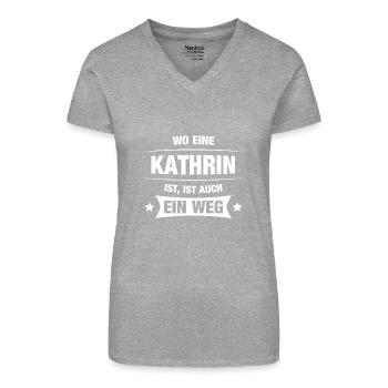 KATHRIN Spruch Geschenkidee Geburtstag Witzig Cool - Bio Frauen T-Shirt mit V-Ausschnitt -  - Vorne