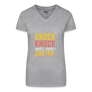 Rescue Service Gift Knock Knock Doctor - Organic Women's V-Neck T-Shirt - black - Front
