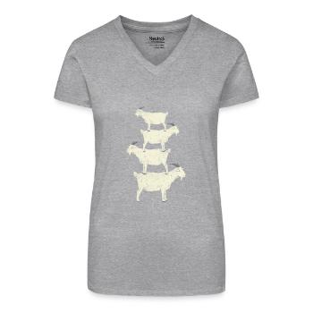 Ziege Ziegen Haustier - Bio Frauen T-Shirt mit V-Ausschnitt - Schwarz - Vorne