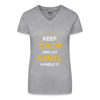 Daniel Namen Geschenk - Bio Frauen T-Shirt mit V-Ausschnitt - Schwarz - Vorne