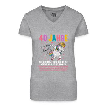 40 Jahre idee mich alt zu nennen 40 Geburtstag - Bio Frauen T-Shirt mit V-Ausschnitt - Schwarz - Vorne