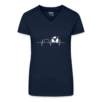Albatross Albatrosse Albatros - Organic Women's V-Neck T-Shirt - navy blue - Front
