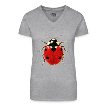 Ladybug Ladybug Insects Colorful Cute Ladybugs - Organic Women's V-Neck T-Shirt - black - Front