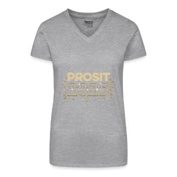 Silvester Party PROSIT 2025 Neujahr Party - Bio Frauen T-Shirt mit V-Ausschnitt - Schwarz - Vorne