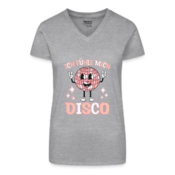 Ich Fühl Mich Disco Party Feiern Disco Tanzen Gehe - Bio Frauen T-Shirt mit V-Ausschnitt - Schwarz - Vorne