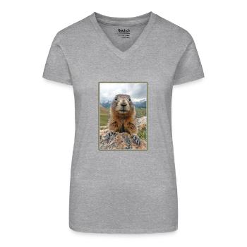 Marmots Groundhog - Organic Women's V-Neck T-Shirt - black - Front