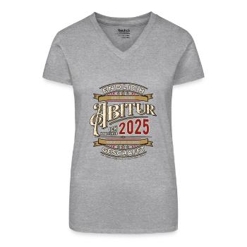 Abitur 2025 - Abitur - Ich habe fertig - Spruch - Bio Frauen T-Shirt mit V-Ausschnitt - Schwarz - Vorne