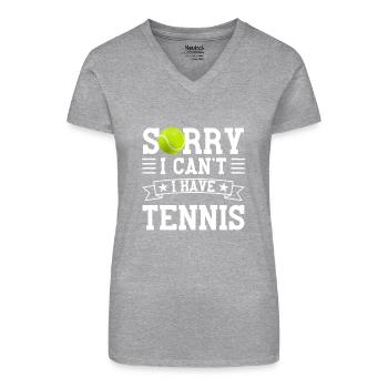 Funny Tennis Saying Tennis Player - Organic Women's V-Neck T-Shirt - black - Front