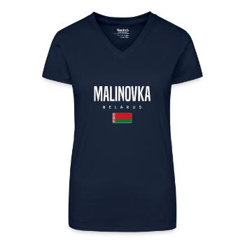 Malinovka Belarus Weißrussland - Bio Frauen T-Shirt mit V-Ausschnitt - Dunkelblau - Vorne