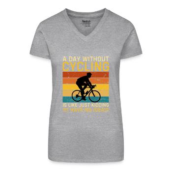 lustiger Fahrrad Spruch Radfahrer - Bio Frauen T-Shirt mit V-Ausschnitt - Schwarz - Vorne