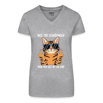 Sympa Essayez Schrödinger maintenant vous entrez dans la boîte - T-shirt bio col V Femme - noir - Devant