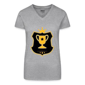 Pokal - Bio Frauen T-Shirt mit V-Ausschnitt - Schwarz - Vorne