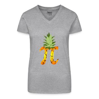 Pineapple Pi Science Geek Mathematics Symbol Humor - Organic Women's V-Neck T-Shirt - black - Front