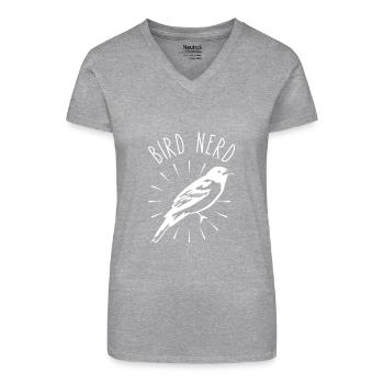 Vogel-Nerd-T-Shirt - lustiger Bird-Watching Birding - Bio Frauen T-Shirt mit V-Ausschnitt -  - Vorne