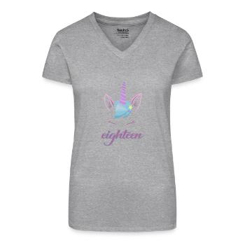Unicorn 18th Birthday Party - Dix-huit Ans - T-shirt bio col V Femme - noir - Devant