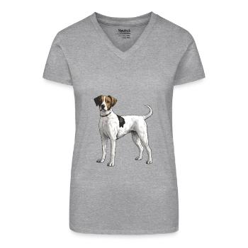 Jack Russel Terrier Hund - Bio Frauen T-Shirt mit V-Ausschnitt - Schwarz - Vorne