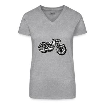 Motorcycle / Classic Motorcycle 04_black white - Organic Women's V-Neck T-Shirt - black - Front