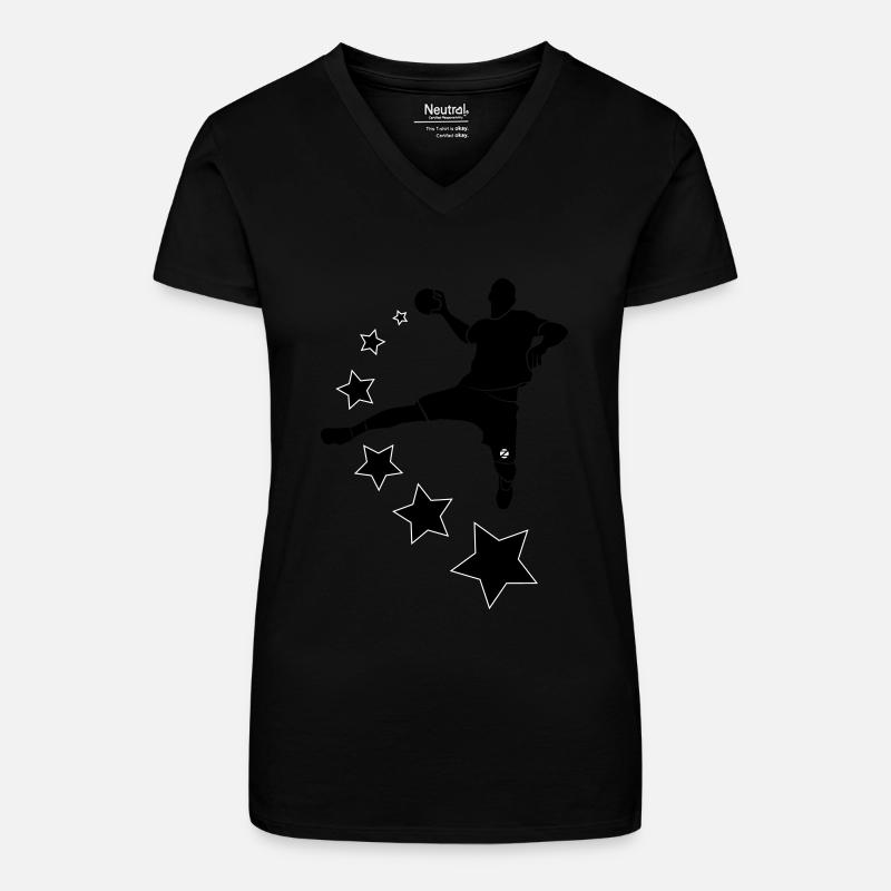 STARS - Organic Women's V-Neck T-Shirt - black