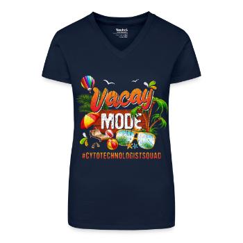 Groupe de vacances des cytotechnologues - T-shirt bio col V Femme - bleu foncé - Devant