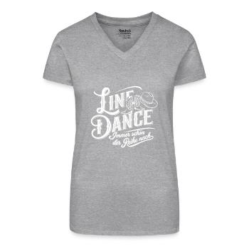 Leben Liebe Line Dance Tanzen Tanzsport - Bio Frauen T-Shirt mit V-Ausschnitt - Schwarz - Vorne
