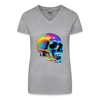 Skull - Bio Frauen T-Shirt mit V-Ausschnitt - Schwarz - Vorne