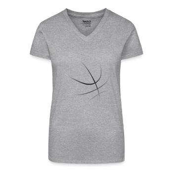 basket basket ball basketball - T-shirt bio col V Femme - noir - Devant