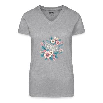 Maman - T-shirt bio col V Femme - noir - Devant