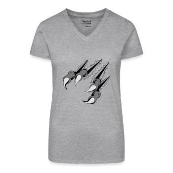 krallen_02 - Bio Frauen T-Shirt mit V-Ausschnitt - Schwarz - Vorne