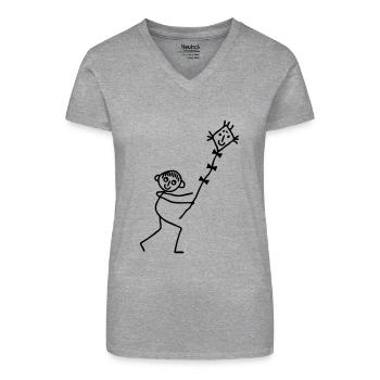 Drachen steigen lassen - Bio Frauen T-Shirt mit V-Ausschnitt - Schwarz - Vorne
