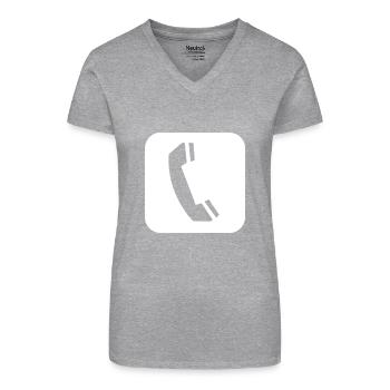 Cell Phone - Organic Women's V-Neck T-Shirt - black - Front