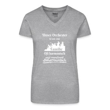 Unser Orchester ist wie eine Familie - Bio Frauen T-Shirt mit V-Ausschnitt - Schwarz - Vorne