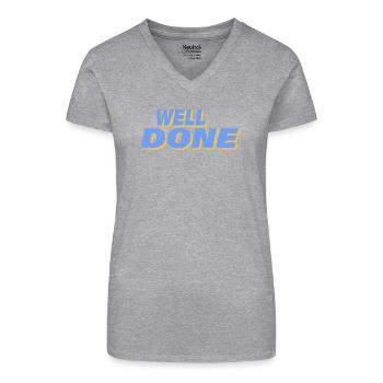 WELL DONE - Organic Women's V-Neck T-Shirt - black - Front