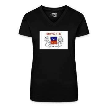 Mayotte - T-shirt bio col V Femme - noir - Devant