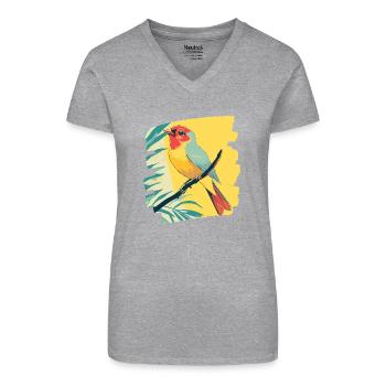 Canary - Organic Women's V-Neck T-Shirt - black - Front