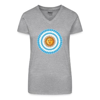 Soleil, mer et couleurs de la mer Méditerranée - T-shirt bio col V Femme - noir - Devant