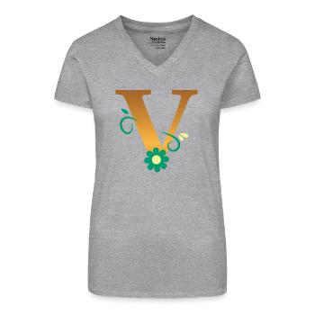 V - Bio Frauen T-Shirt mit V-Ausschnitt - Schwarz - Vorne