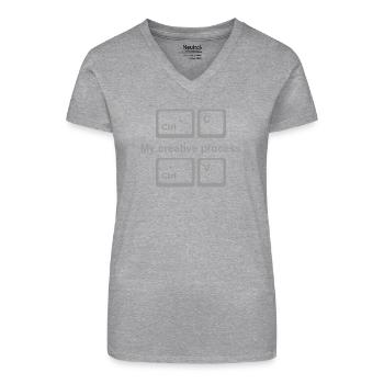 Copy Paste Shirt – Funny Coder & Designer Tee - Bio Frauen T-Shirt mit V-Ausschnitt - Schwarz - Vorne