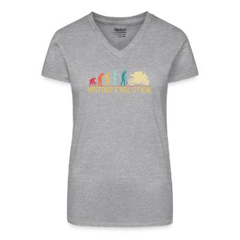 Conception de la silhouette Motocross Evolution - T-shirt bio col V Femme - noir - Devant