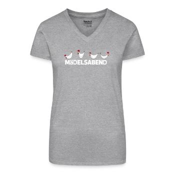 Lustige Hühner Illustration Mädelsabend - Bio Frauen T-Shirt mit V-Ausschnitt - Schwarz - Vorne