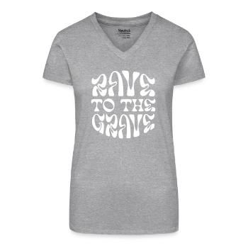 Rave to the grave - Organic Women's V-Neck T-Shirt - black - Front