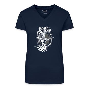 Archery design for archers and courses - Organic Women's V-Neck T-Shirt - navy blue - Front