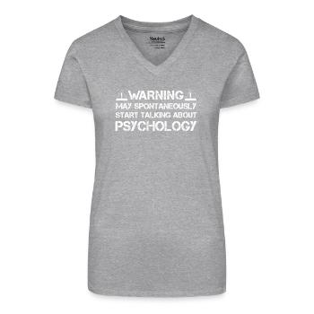 Psychology Warning - Organic Women's V-Neck T-Shirt - black - Front