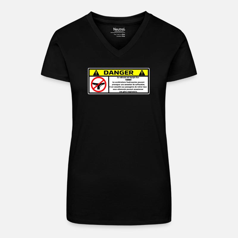 Auto - Bio Frauen T-Shirt mit V-Ausschnitt - Schwarz