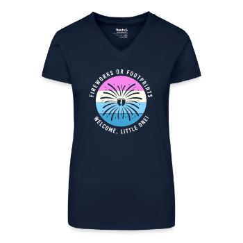Gender Reveal Silvester Neujahr Neues Jahr - Bio Frauen T-Shirt mit V-Ausschnitt - Dunkelblau - Vorne