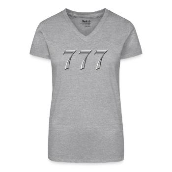 Angel Number 777 Luck - Organic Women's V-Neck T-Shirt - black - Front