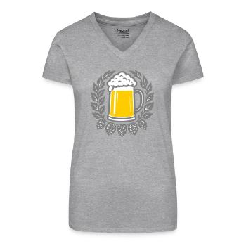 Bier - Organic Women's V-Neck T-Shirt - black - Front