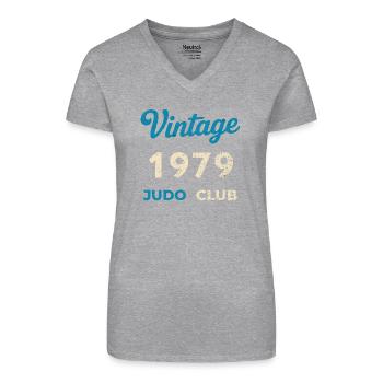 Vintage 1979 Judo Club Retro Geburtsjahr Geschenk - Bio Frauen T-Shirt mit V-Ausschnitt - Schwarz - Vorne