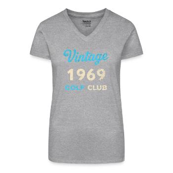 Vintage 1969 Golf Club Retro Geburtsjahr Geschenk - Bio Frauen T-Shirt mit V-Ausschnitt - Schwarz - Vorne