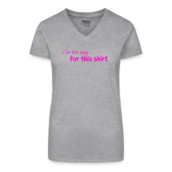 too_sexy - T-shirt bio col V Femme - noir - Devant