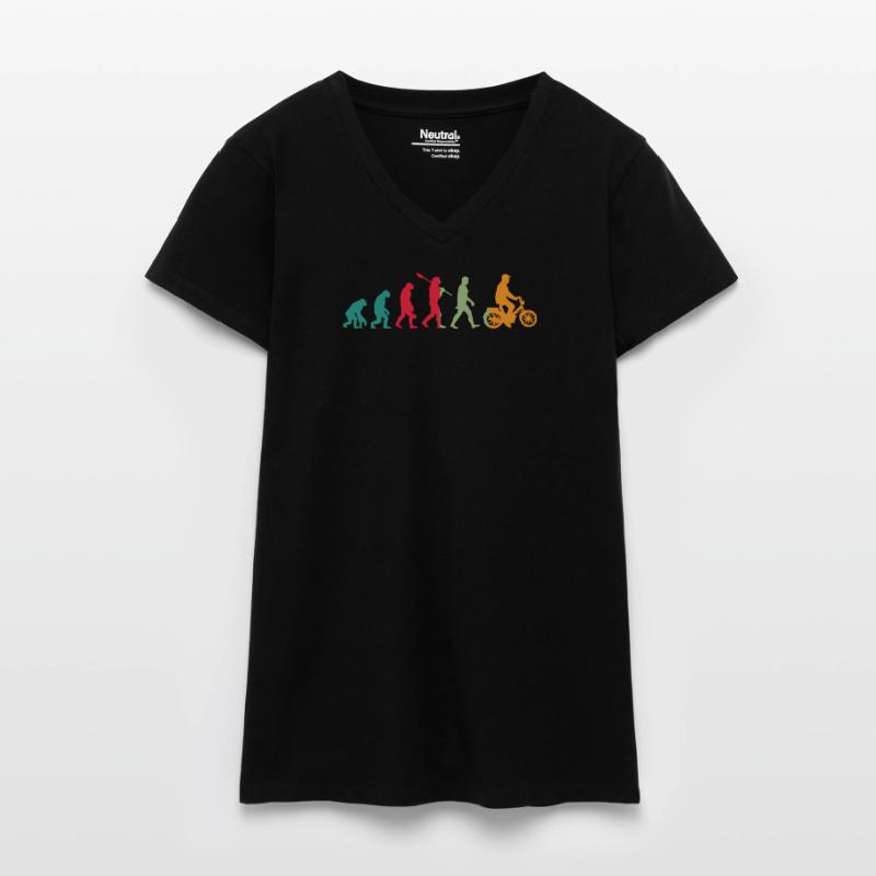 Mofa Evolution Moped Bio Frauen T-Shirt mit V-Ausschnitt
